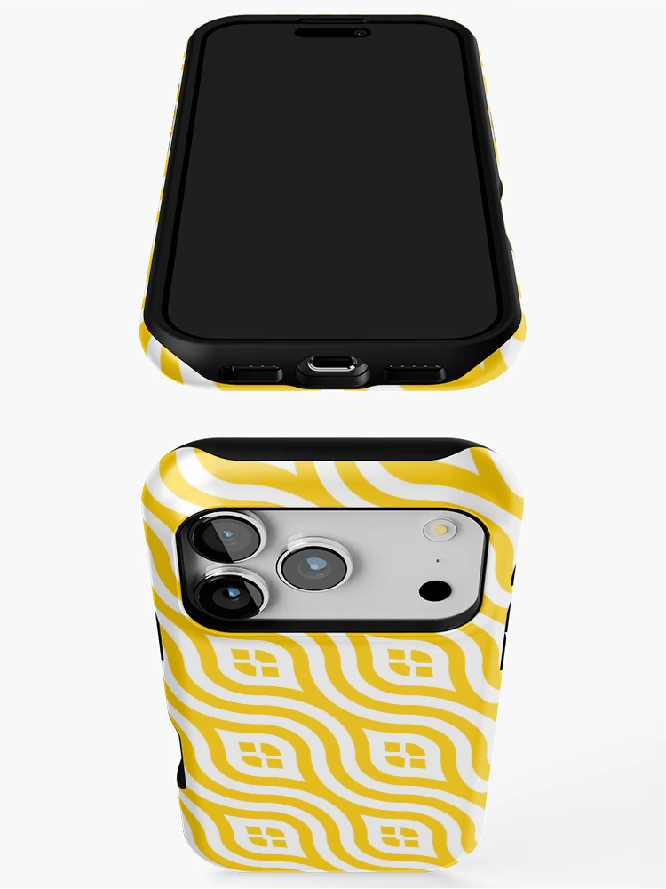 Thumbnail 3 of 4, iPhone Case, Yellow Rounded Lines Pattern - Bright Abstract Pattern designed and sold by Gustavo Navarro.