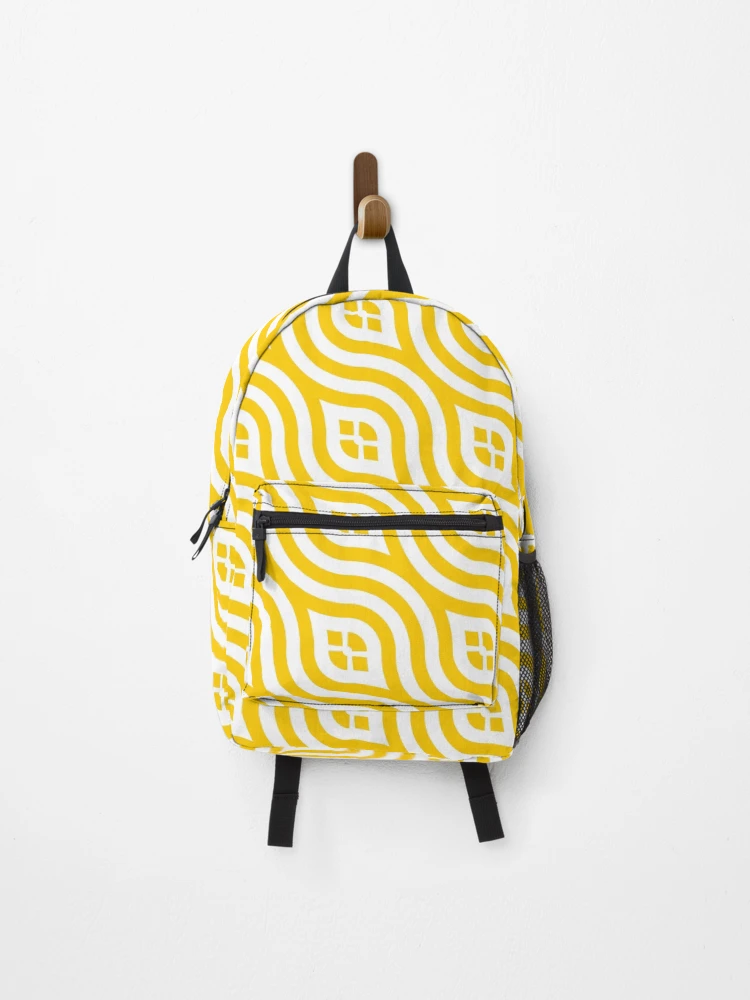 Thumbnail 1 of 3, Backpack, Yellow Rounded Lines Pattern - Bright Abstract Pattern designed and sold by Gustavo Navarro.
