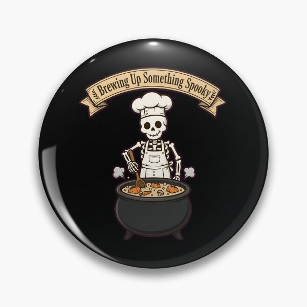 Item preview, Brewing Up Something Spooky Skeleton Chef Cooking Halloween designed and sold by Moad Fahim.