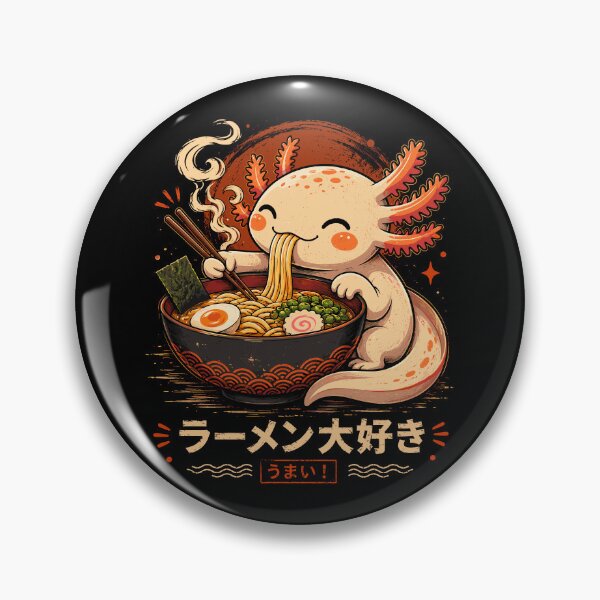 Item preview, Cute Axolotl Eating Ramen Japanese Noodle Art designed and sold by roni-harbor.