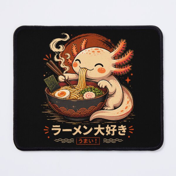 Item preview, Cute Axolotl Eating Ramen Japanese Noodle Art designed and sold by roni-harbor.
