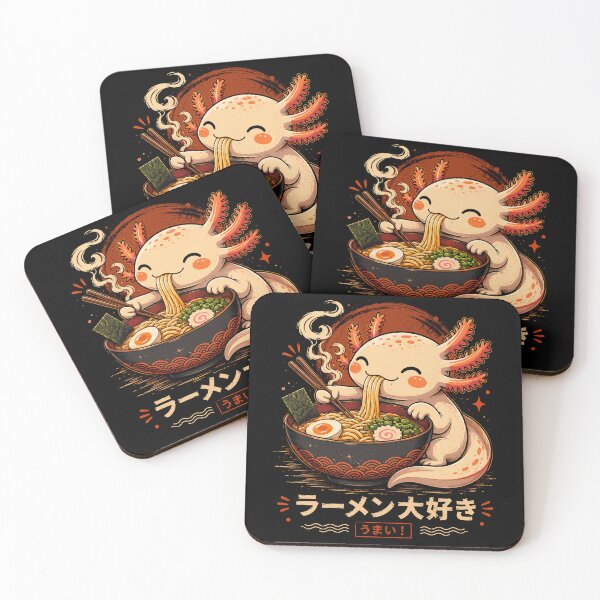Item preview, Cute Axolotl Eating Ramen Japanese Noodle Art designed and sold by roni-harbor.