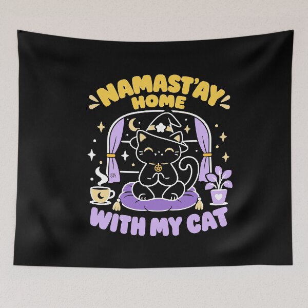 Item preview, Namastay home with my cat designed and sold by iagorfrost.