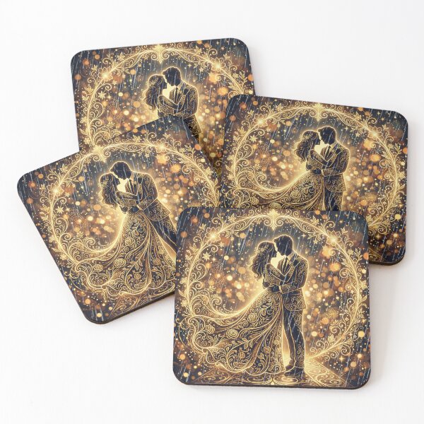 Item preview, Golden Romance-Elegant Wedding Couple in the Rain designed and sold by FocusedArt.