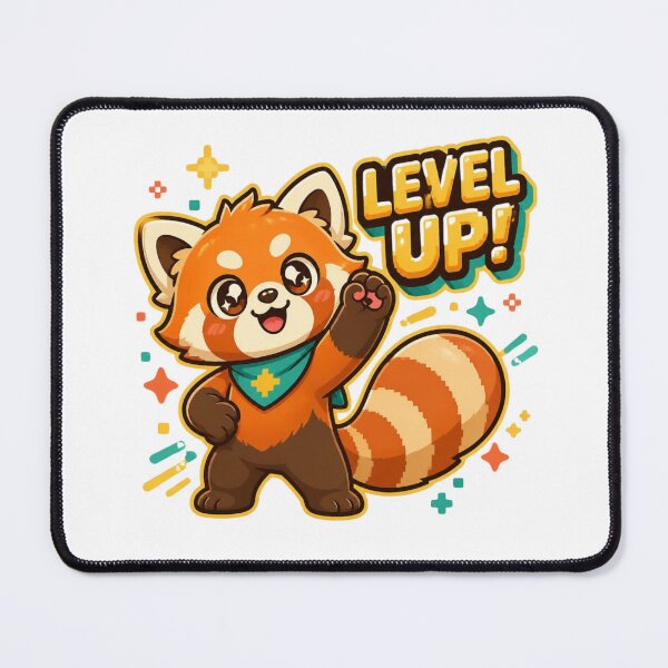 Item preview, Retro Kawaii Level up Red Panda designed and sold by Animepopstudio.