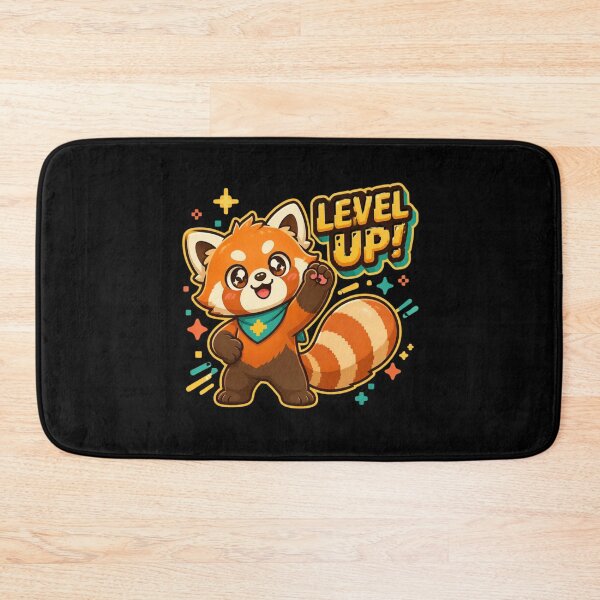 Item preview, Retro Kawaii Level up Red Panda designed and sold by Animepopstudio.