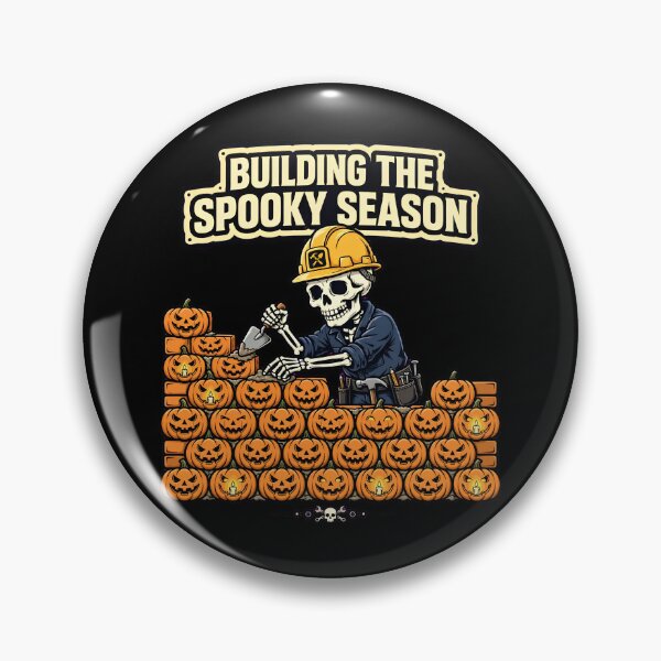 Item preview, Building The Spooky Season Skeleton Construction Worker Pumpkin Halloween designed and sold by Moad Fahim.