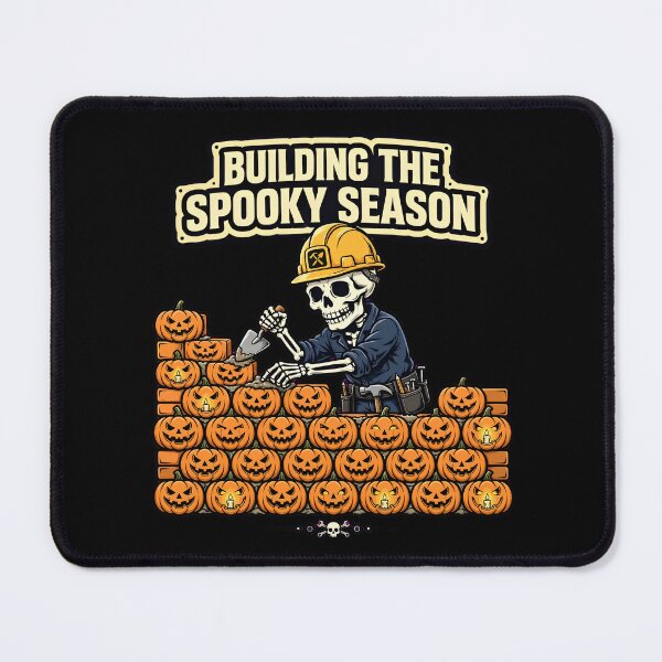 Item preview, Building The Spooky Season Skeleton Construction Worker Pumpkin Halloween designed and sold by Moad Fahim.