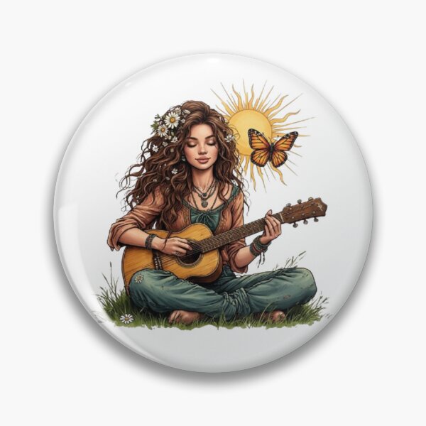 Item preview,  "The Aura of the 70s: Portrait of a Hippie Woman" designed and sold by CHRIST5000.