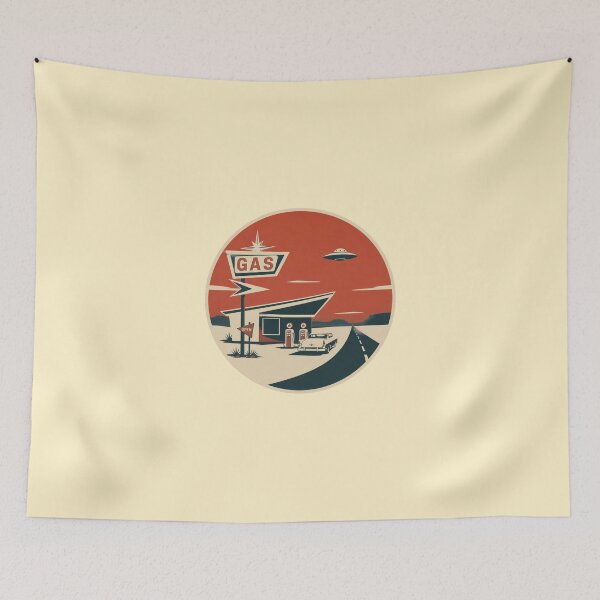 Item preview, Retro UFO – Desert Gas Station designed and sold by mellow-koko.