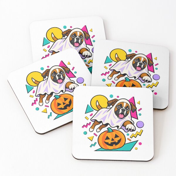 Item preview, Halloween Dogs Pets Retro Boxer Ghost Pumpkin designed and sold by calicito.