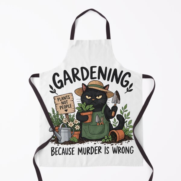 Item preview, Gardening Because Murder is Wrong Funny Cat Gardening designed and sold by roni-harbor.