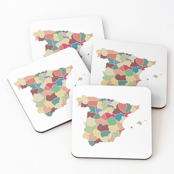 Item preview, Beige & Multicolour Regions Spain Map - Colourful Regions Line Art designed and sold by iampaulmorris.