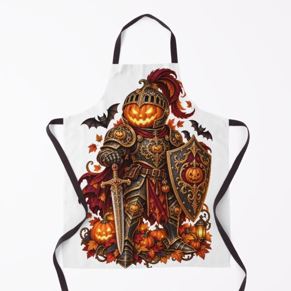 Item preview, Gothic Pumpkin Knight – Halloween Hero in Ornate Armor designed and sold by Clothes With Smiling Animals Walt Gral.