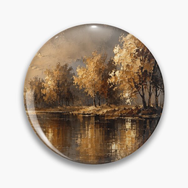 Item preview, Golden Moonlit Serenade - Gold Amber Full Moon Landscape Art designed and sold by Joey Santiago.
