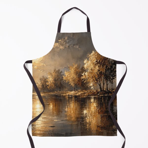 Item preview, Golden Moonlit Serenade - Gold Amber Full Moon Landscape Art designed and sold by Joey Santiago.