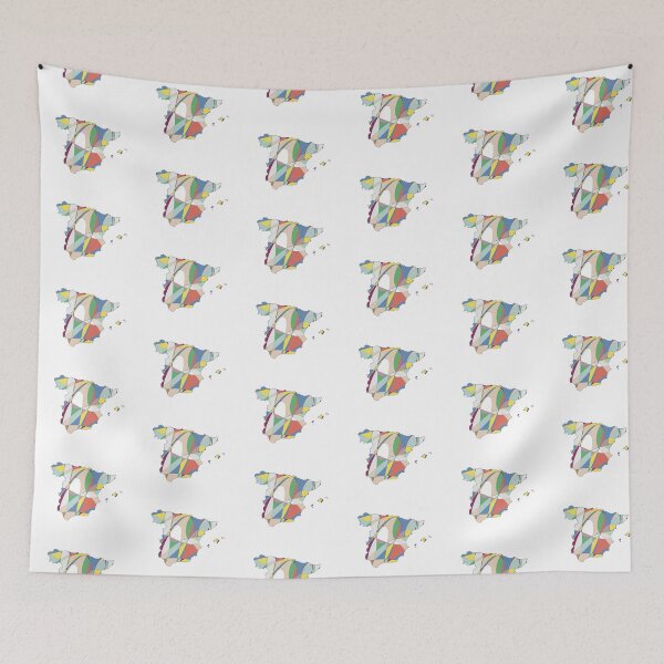 Item preview, Multicolour Shard Spain Map - Colourful Regions Line Art designed and sold by iampaulmorris.