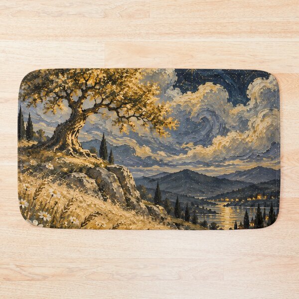 Item preview, Cottagecore Starry Night Meadow Daisy Oil Painting designed and sold by Jozefin's Studio.
