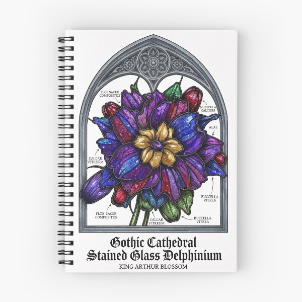 Item preview, Gothic Cathedral Stained Glass Delphinium Art designed and sold by Fairytale_Flowers.
