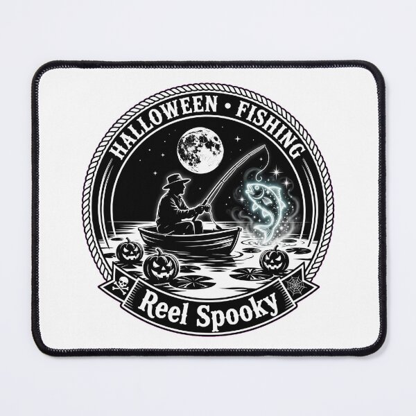 Item preview, Reel Spooky Halloween Fishing Fisherman Ghost Fish Pumpkin designed and sold by Moad Fahim.
