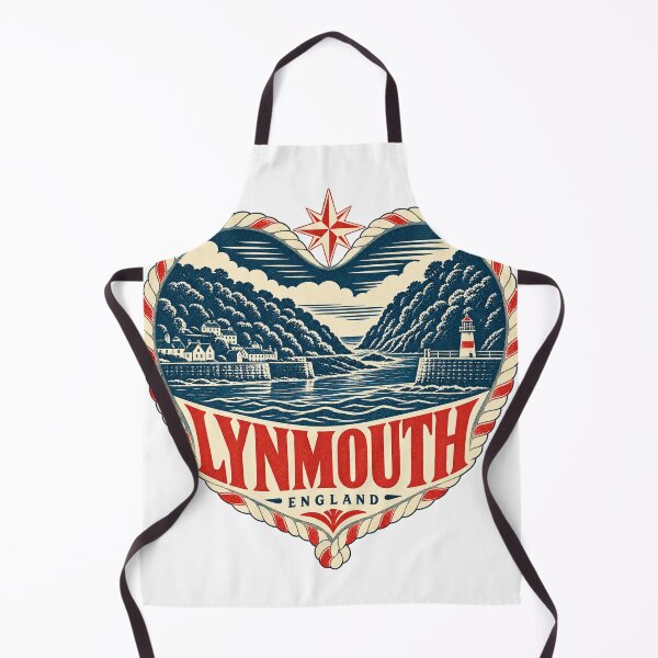 Item preview, Lynmouth England Travel Souvenir Nautical Woodcut Heart designed and sold by VisualArtsOasis.