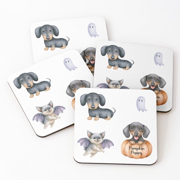 Item preview, Cute Halloween Dog and Bat Sticker Set designed and sold by olenapetol.