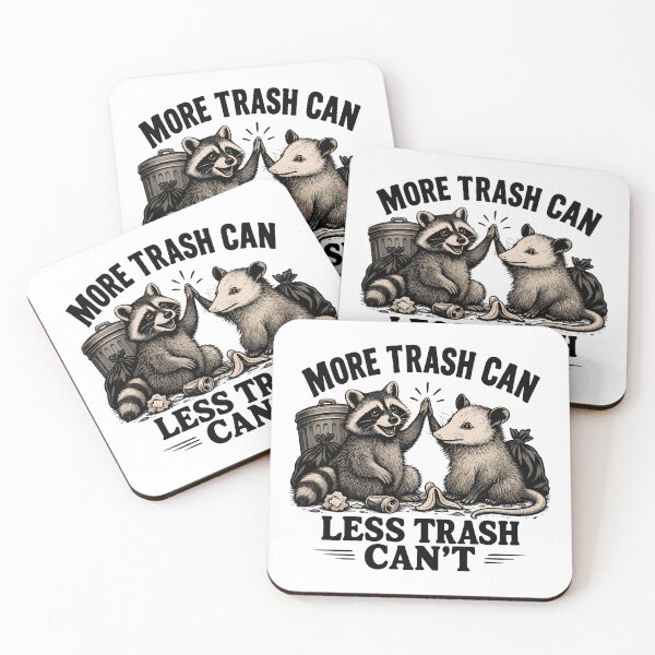 Item preview, More Trash Can Less Trash Can't Funny Raccoon Opossum designed and sold by roni-harbor.