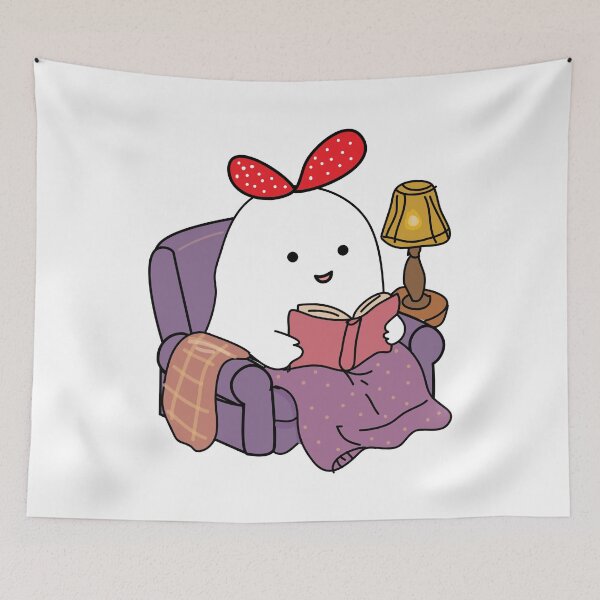 Item preview, Little ghost reading a book designed and sold by fluffyfamcraft.