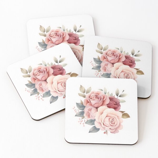Item preview, Vintage Soft Pink Rose Flowers Bouquet Aesthetic Sticker designed and sold by simranart111.