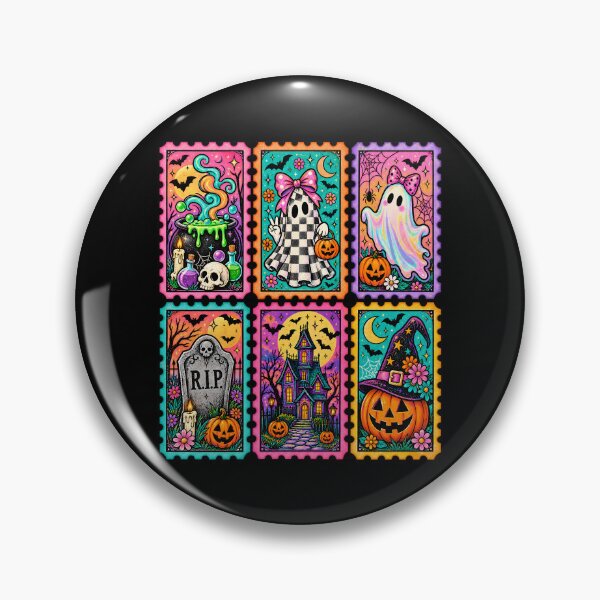 Item preview, Stamp Collection Ghost Pumpkin Witch Haunted House Spooky Fall Halloween designed and sold by Rtcraftani.