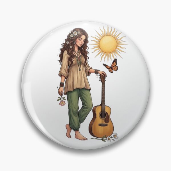 Item preview, "The Aura of the 70s: Portrait of a Hippie Woman" designed and sold by CHRIST5000.