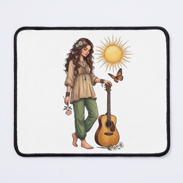 Item preview, "The Aura of the 70s: Portrait of a Hippie Woman" designed and sold by CHRIST5000.