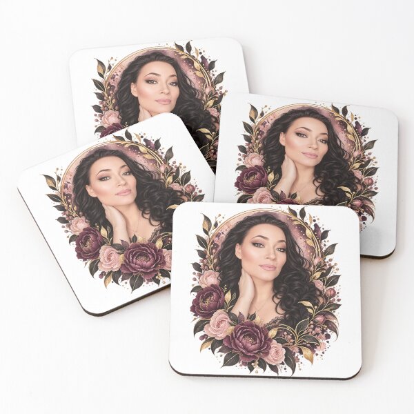 Item preview, Velvet Bloom Self Portrait – Dark Floral Feminine Art designed and sold by Golden Era Studio.