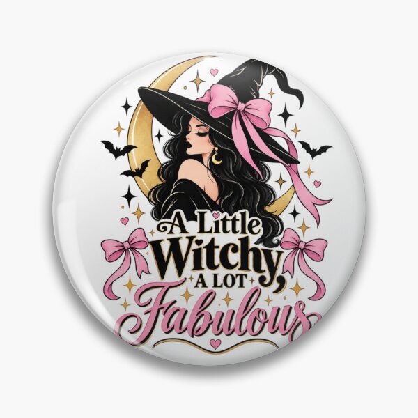 Item preview, A Little Witchy A Lot Fabulous – Glamorous Witch with Bow & Crescent Moon Halloween Design designed and sold by Sanika arts .
