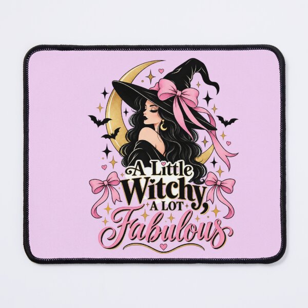 Item preview, A Little Witchy A Lot Fabulous – Glamorous Witch with Bow & Crescent Moon Halloween Design designed and sold by Sanika arts .