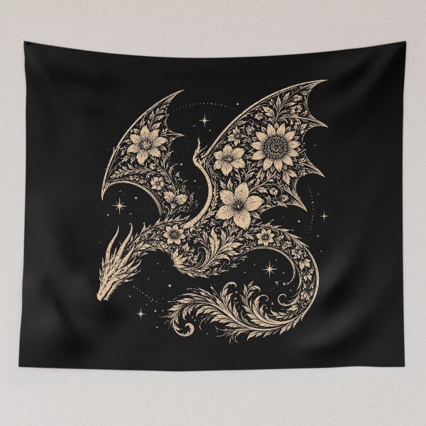 Item preview, Floral Dragon Art designed and sold by roni-harbor.
