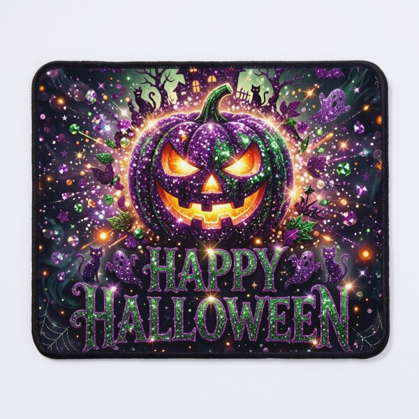 Item preview, Purple and Green Glitter Halloween Pumpkin Jack-o'-Lantern designed and sold by BloomOfDesign.