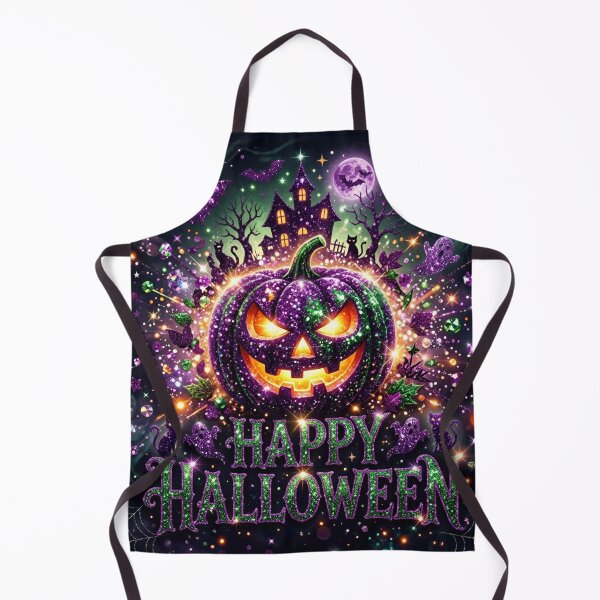 Item preview, Purple and Green Glitter Halloween Pumpkin Jack-o'-Lantern designed and sold by BloomOfDesign.