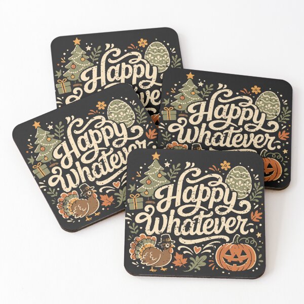 Item preview, 4 in 1 Holidays Happy Whatever Funny Gift for Holiday Hater designed and sold by RR-Arts.