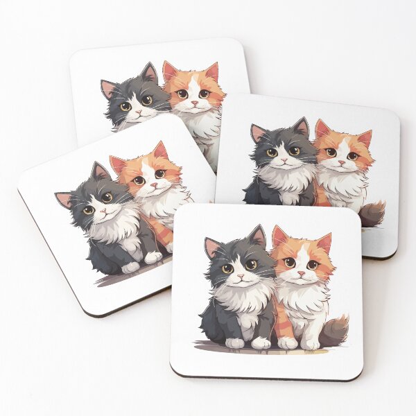 Item preview, Two Cute Fluffy Cats Best Friends Animal Sticker designed and sold by simranart111.