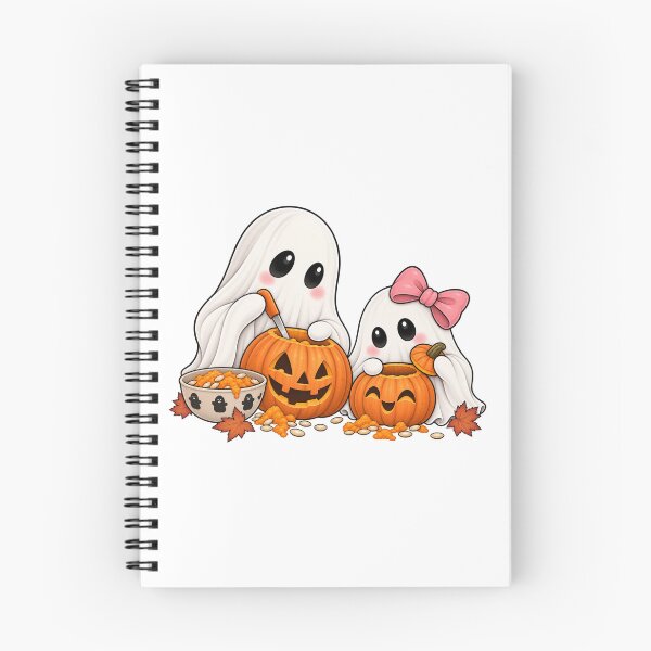 Item preview, Cute Ghosts Carving Pumpkins designed and sold by House Of Hauntlings.