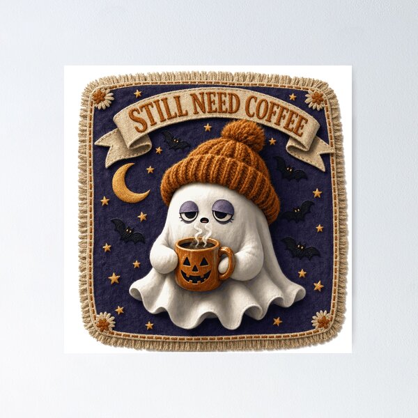 Item preview, Still Need Coffee Cute Ghost Coffee Addict Halloween designed and sold by jaac310.