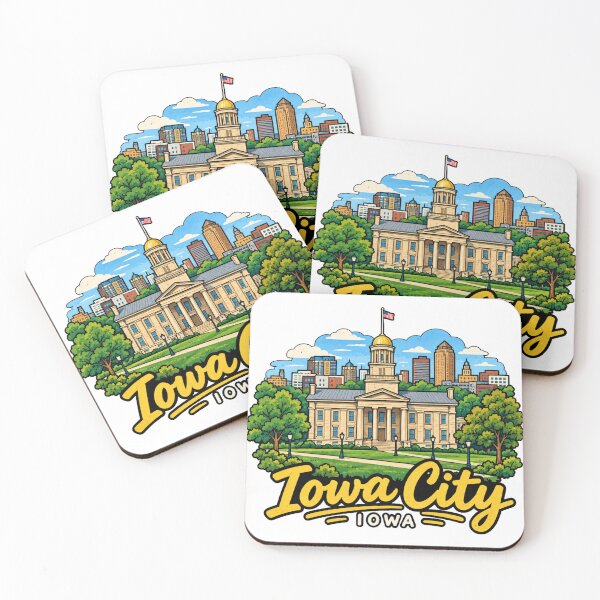 Item preview, Hand Drawn Iowa City Iowa Travel Souvenir Landmark Gift designed and sold by MichaeIRellov.