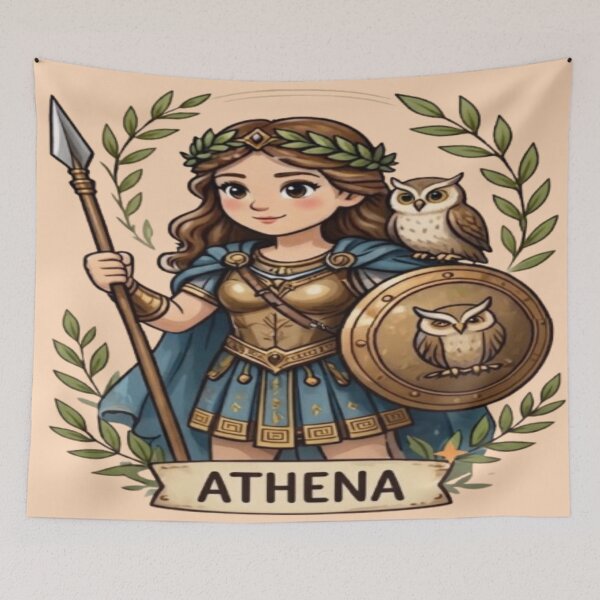 Item preview, Cute Athena Goddess Greek Mythology Graphic designed and sold by FABIOLART.