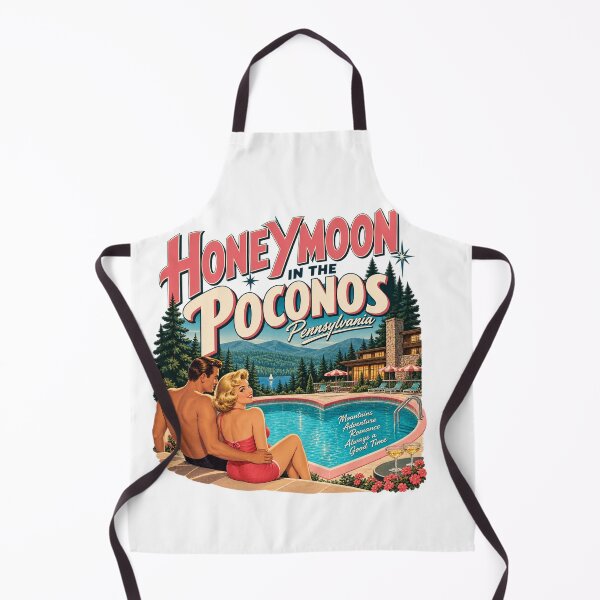 Item preview, Honeymoon in the Poconos – Vintage Pennsylvania Resort Travel Poster designed and sold by Past in Threads.