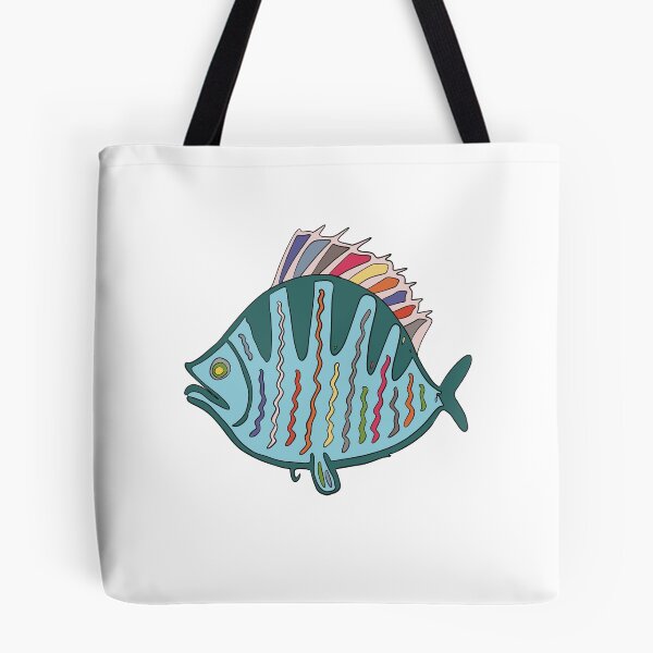 Item preview, Teal & Rainbow Plaice Fish - Abstract Ocean Line Art designed and sold by iampaulmorris.