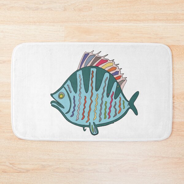 Item preview, Teal & Rainbow Plaice Fish - Abstract Ocean Line Art designed and sold by iampaulmorris.