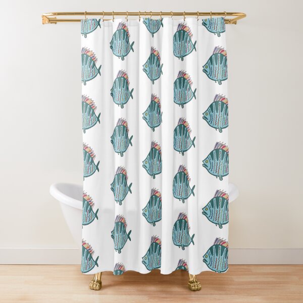 Item preview, Teal & Rainbow Plaice Fish - Abstract Ocean Line Art designed and sold by iampaulmorris.
