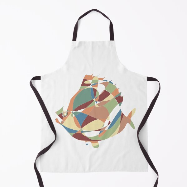 Item preview, Earth Tone Patchwork Plaice Fish - Abstract Ocean Line Art designed and sold by iampaulmorris.