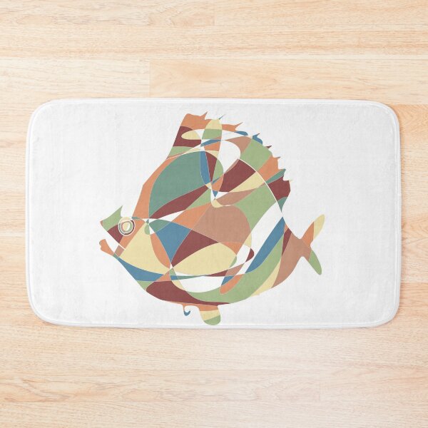 Item preview, Earth Tone Patchwork Plaice Fish - Abstract Ocean Line Art designed and sold by iampaulmorris.